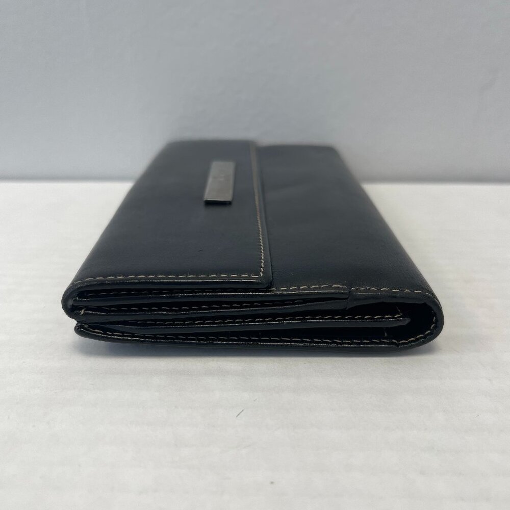 Gucci Leather Bifold Long Wallet w/ Coin Compartment  in Black - Preowned - Picture 6 of 13